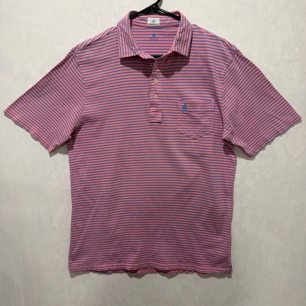 johnnie-O Ryan size medium Stripe Hangin' Out 4-Button Pocket Polo Shirt